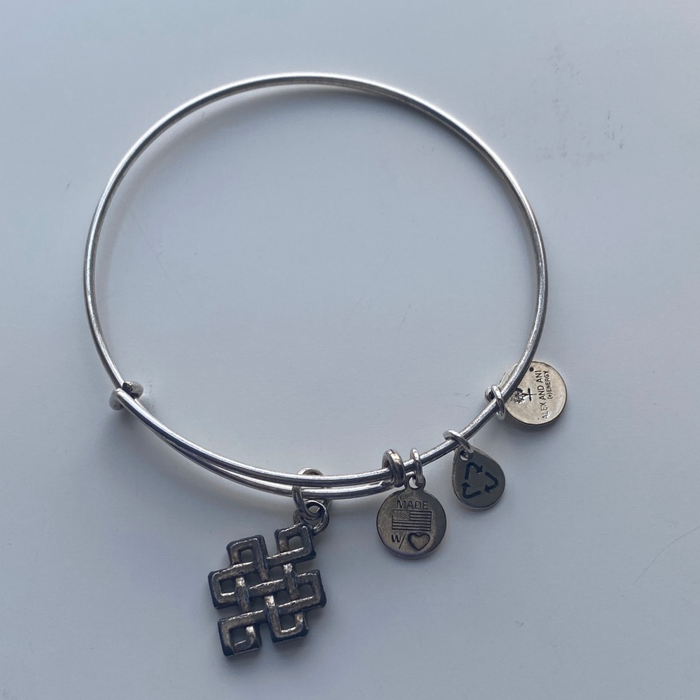 Alex and Ani- silver knot Charm Bangle Bracelet
